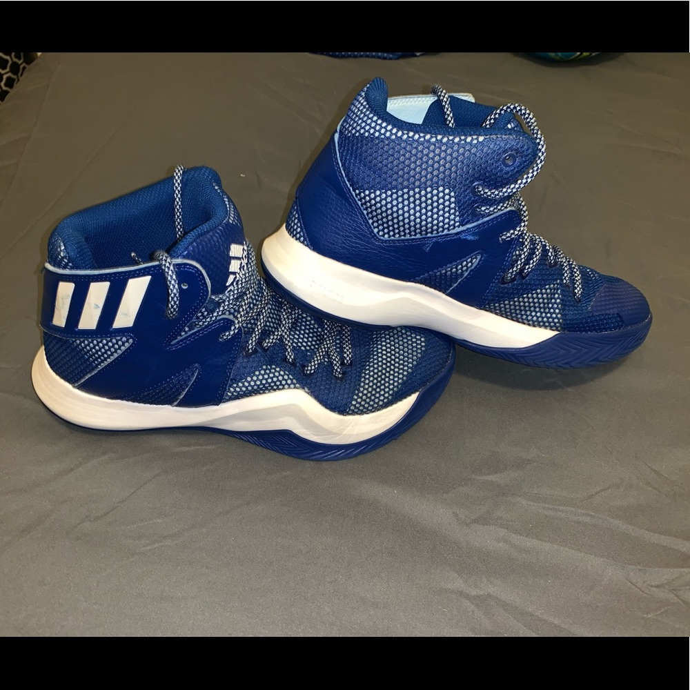 Blue Adidas Hightop Basketball Shoes